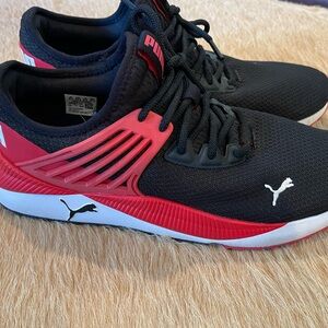 Puma Black & Red Low-Top Training Sneakers